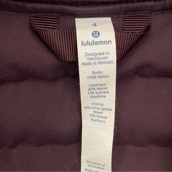 NWOT Lululemon Down 1/2 zip anorak. - Picture 4 of 6